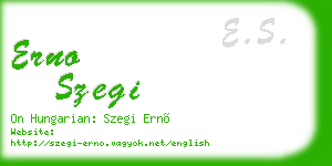 erno szegi business card